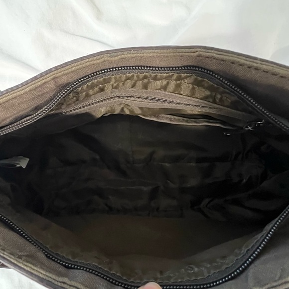 Thirty One Pink Blue White Floral Embroidered Appliqué Skirt Purse Shoulder Bag - Picture 8 of 12